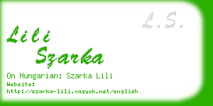 lili szarka business card